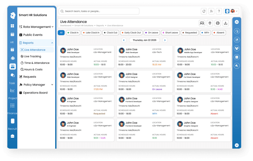 Shift Management Dashboard